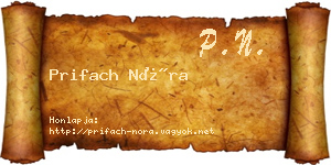 Prifach Nóra névjegykártya