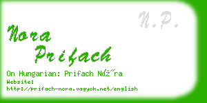 nora prifach business card